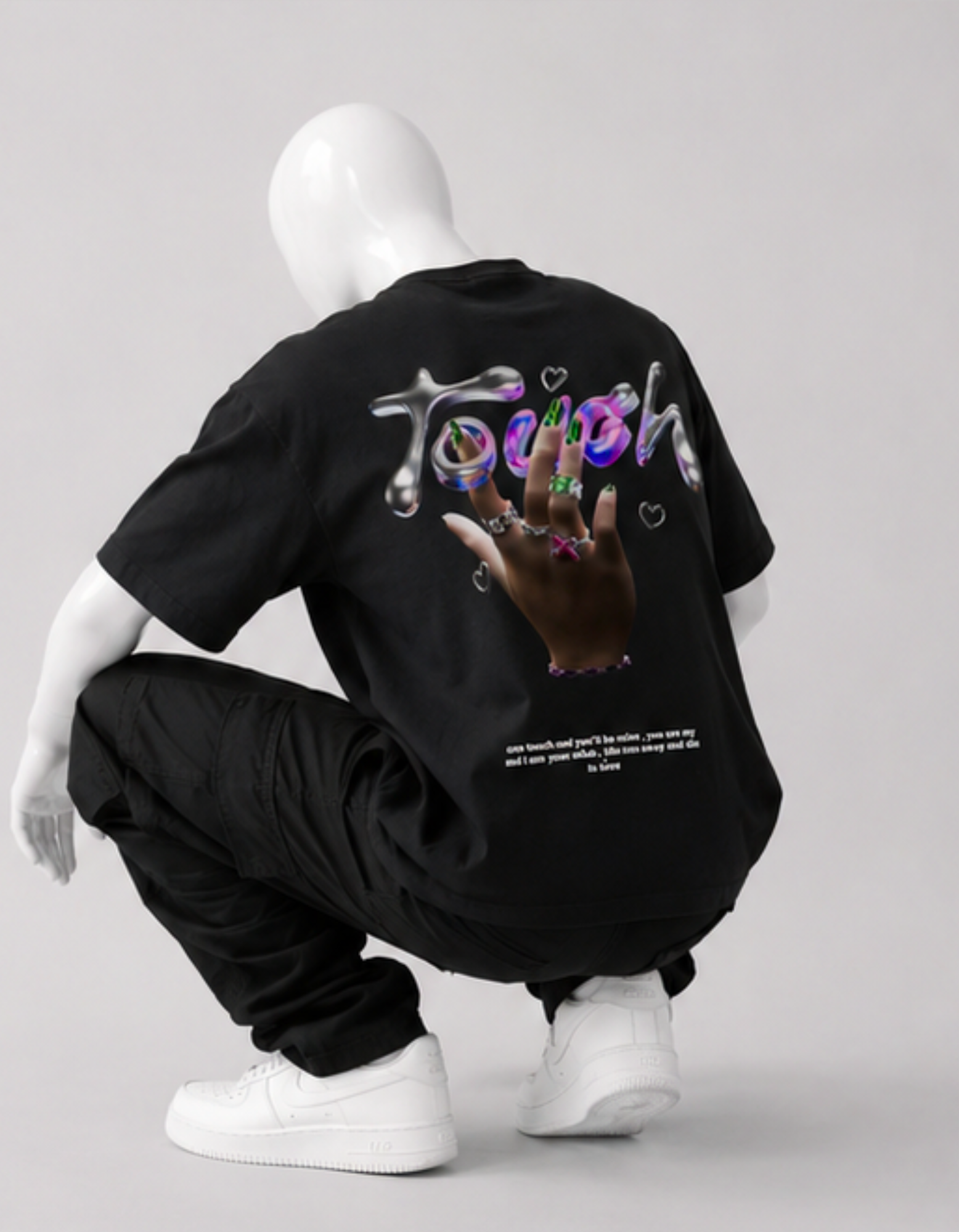 touch crazyfuss graphic t shirt oversized men — alternate view
