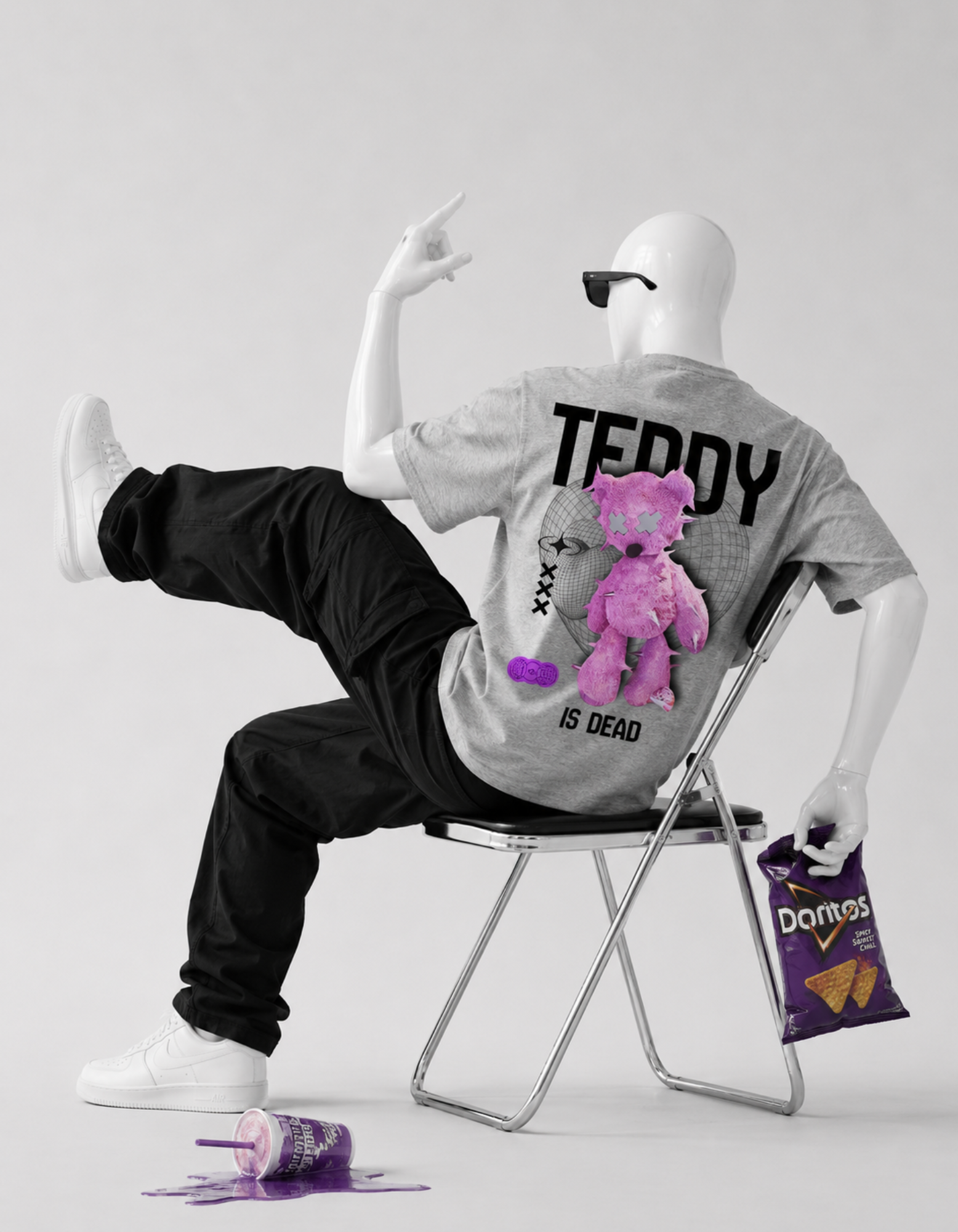 TEDDY IS DEAD CRAZYFUSS COTTON OVERSIZED T SHIRT MEN