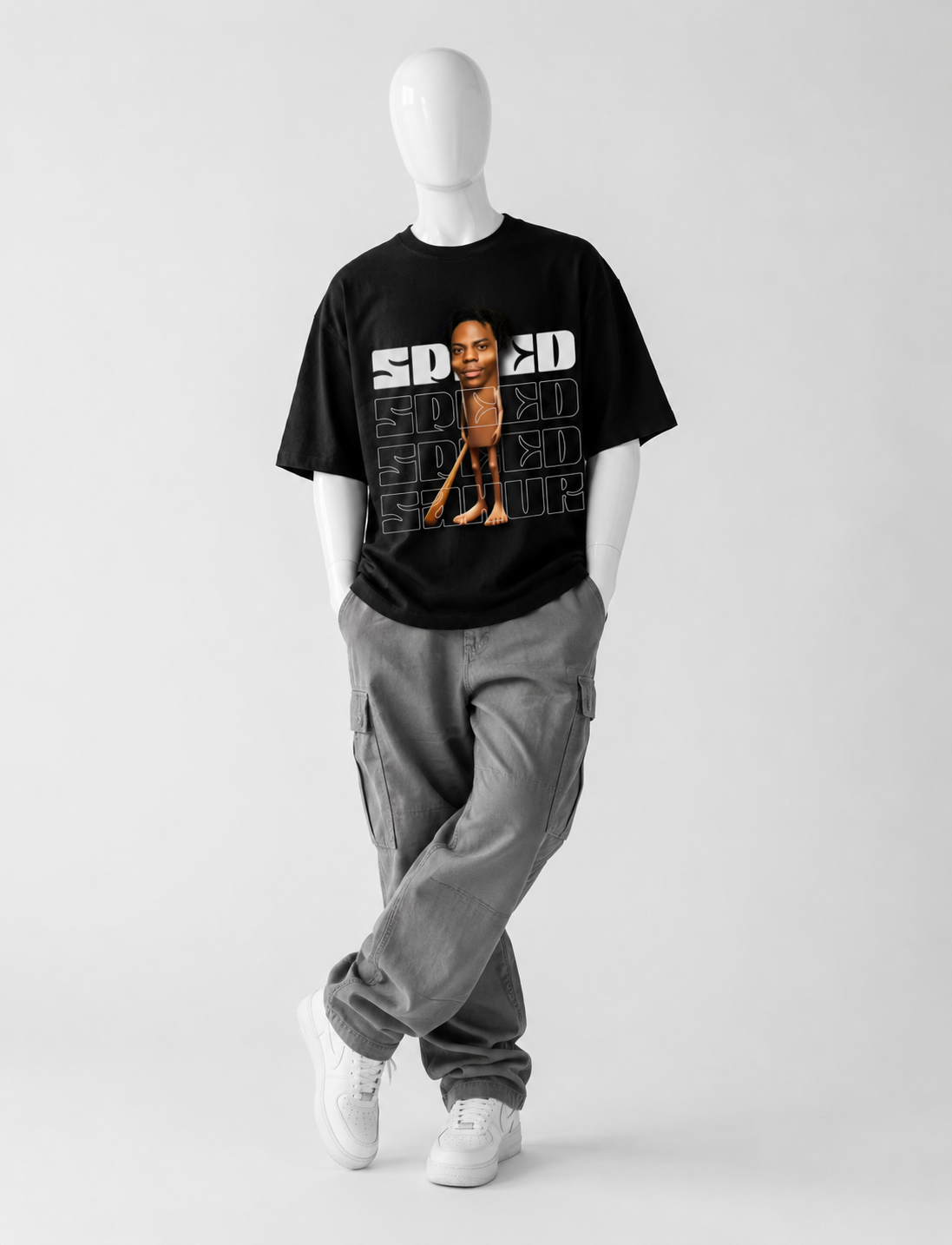 speed speed speen sahur crazyfuss ovesized cotton t shirt men — alternate view