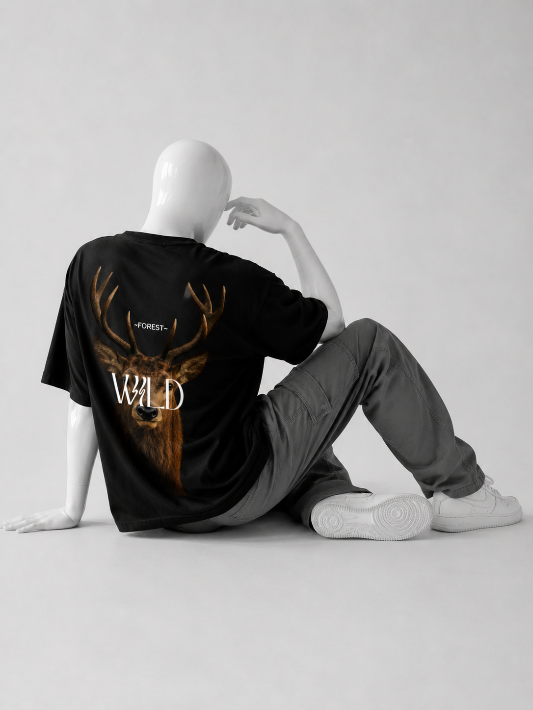 WILD DEER CRAZYFUSS OVERSIZED T SHIRT COTTON MEN