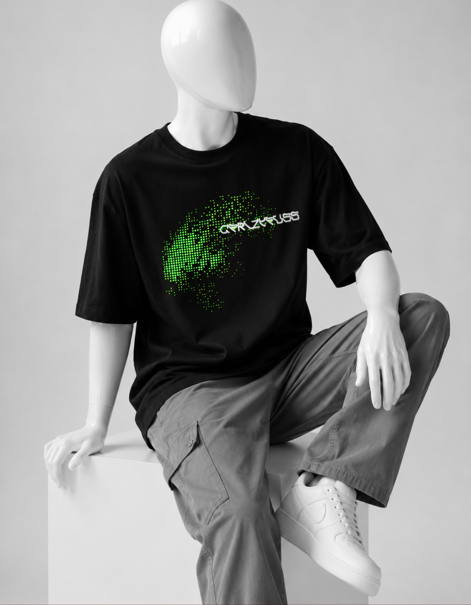 CRAZYFUSS SIMPLES  Glitch-inspired pixel graphic