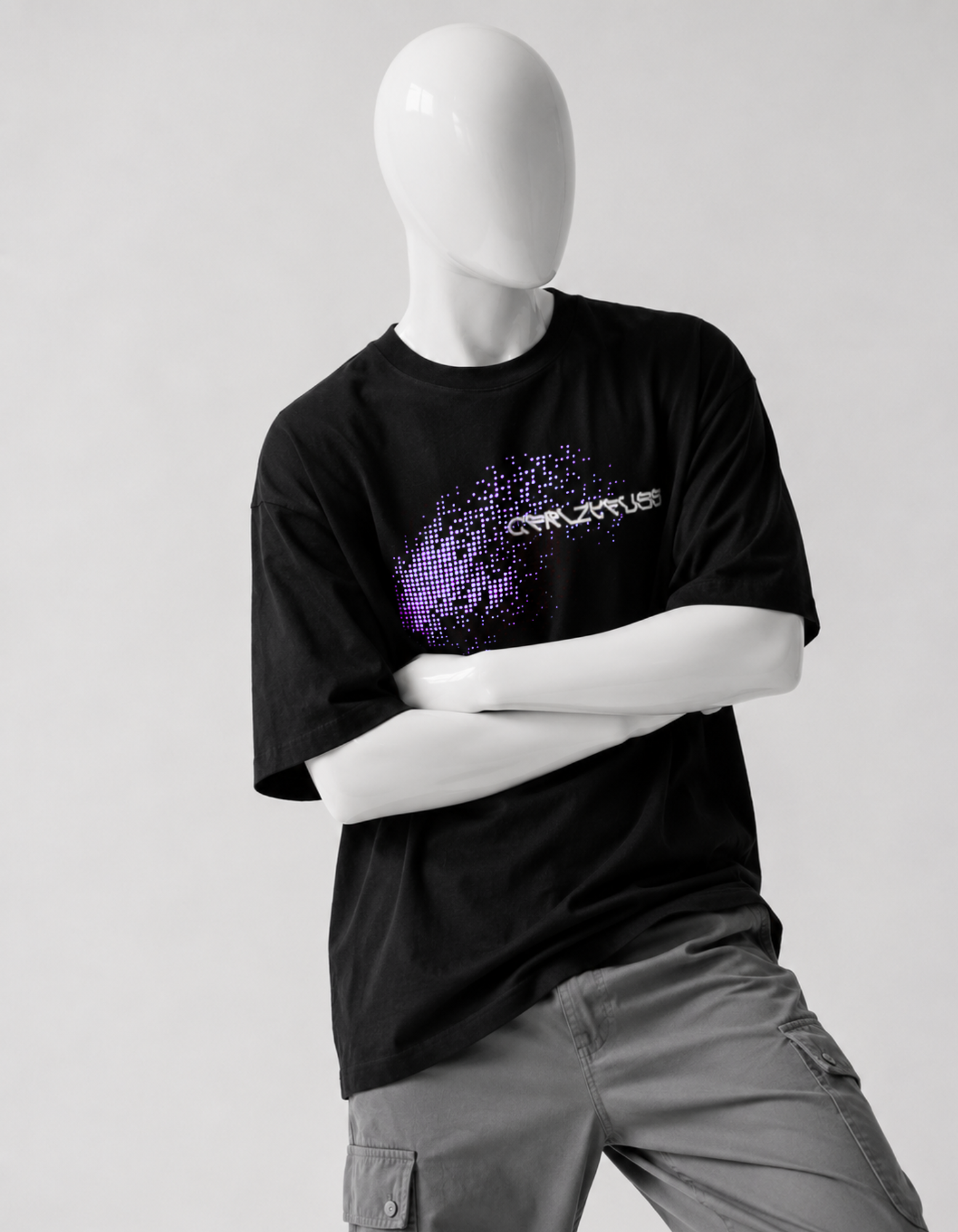 CRAZYFUSS SIMPLES  Glitch-inspired pixel graphic — alternate view