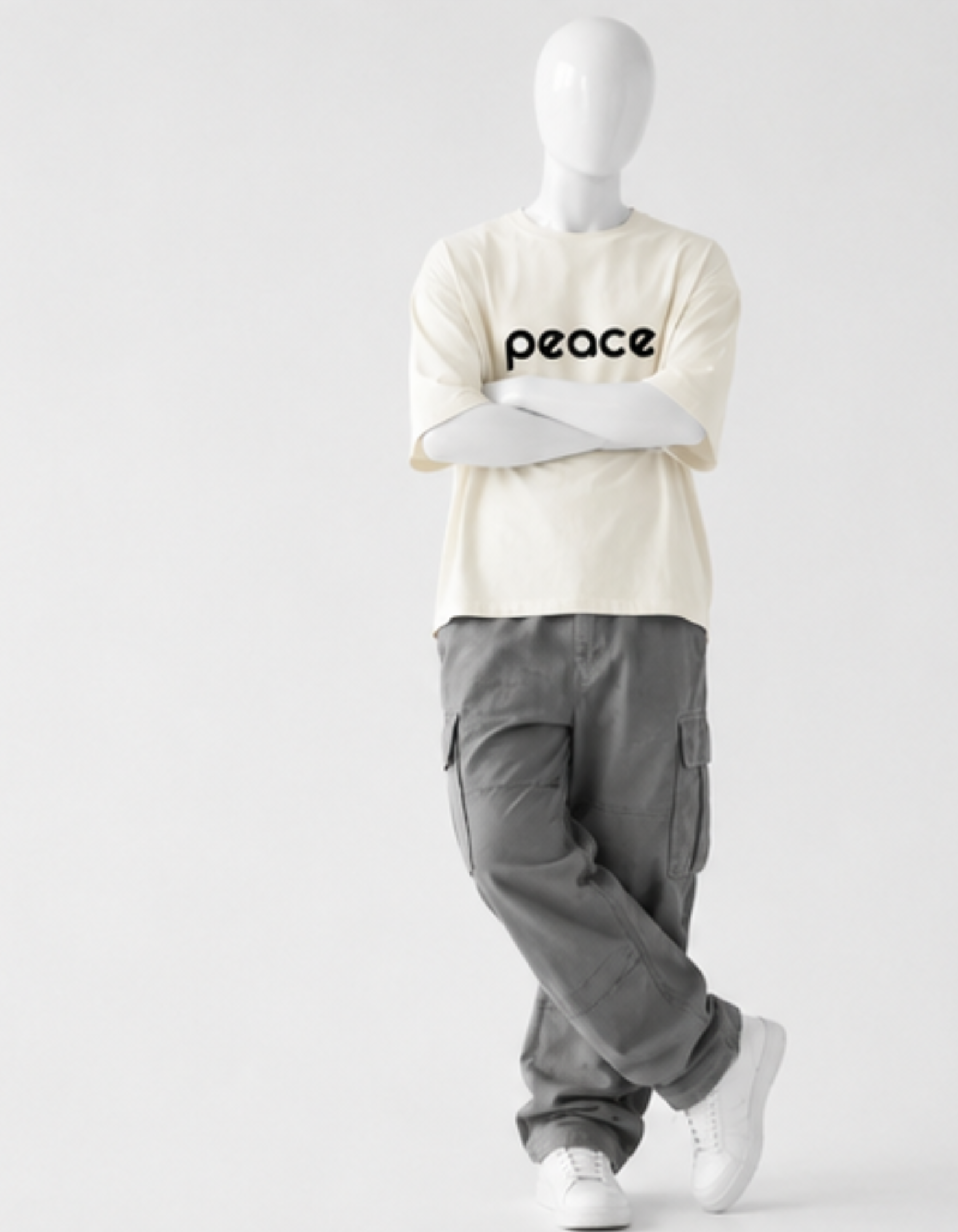 PEACE CRAZYFUSS OVERSIZED COTTON T SHIRT UNISEX — alternate view